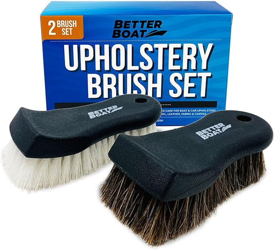 Upholstery Brush Set, Carpet and Car Cleaning Brushes, Horsehair Detailing Brush by BetterBoat