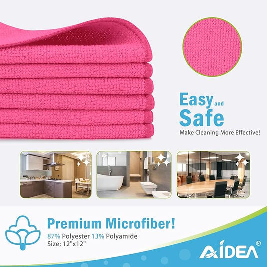 AIDEA Microfiber Cleaning Cloth-12PK, Soft Microfiber Towels - Image 2