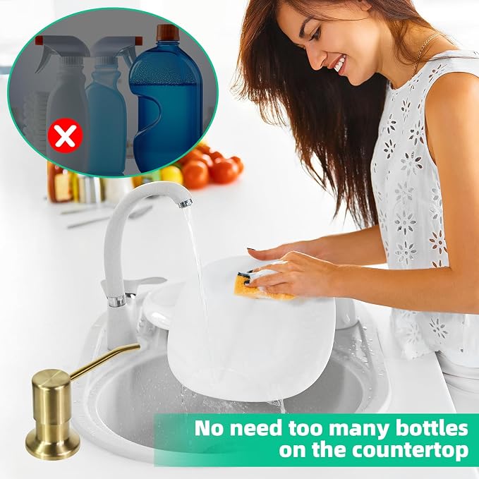 Soap Dispenser for Kitchen Sink, Built in Sink Soap Dispenser, Countertop Soap - Image 6