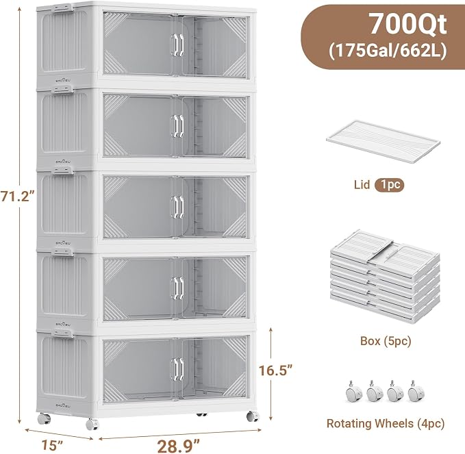 175Gal Plastic Stackable Storage Bins - Image 2