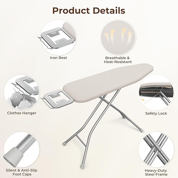 Yaheetech Foldable Ironing Board, Heavy Duty Iron Board - Image 6