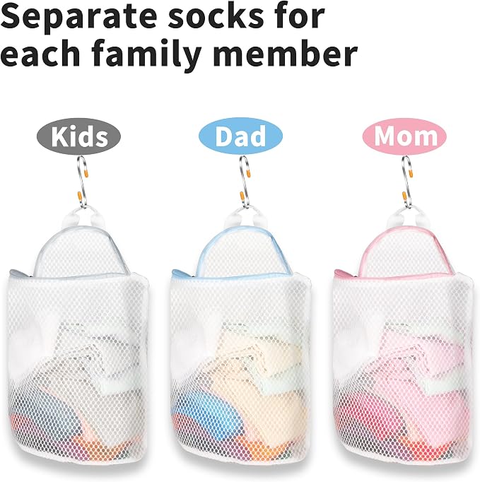 3Pcs Hanging Laundry Bags for Socks - Image 3