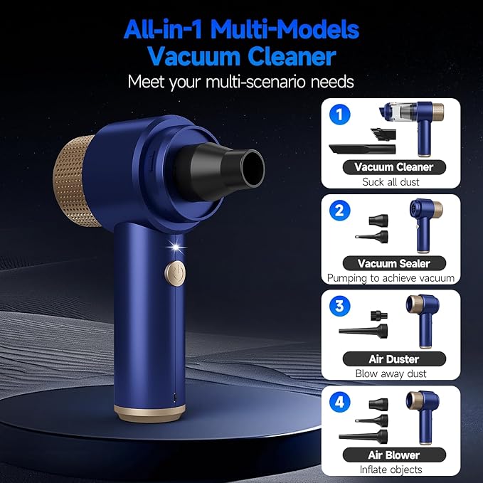 Car Vacuum Cleaner, 16000PA Mini Car Vacuum Cordless Powerful, 7 in 1 Portable - Image 3