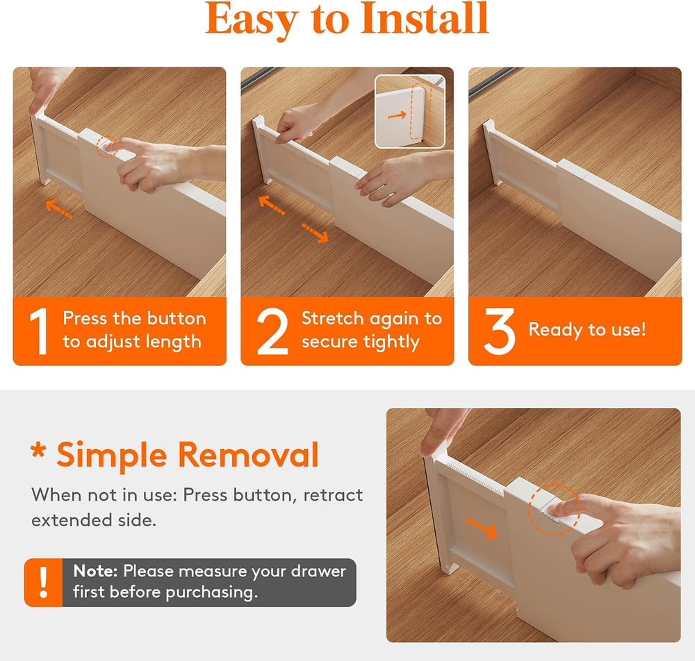 Lifewit 6" Tall Upgrade Drawer Dividers, Adjustable Deep Drawer Organizer