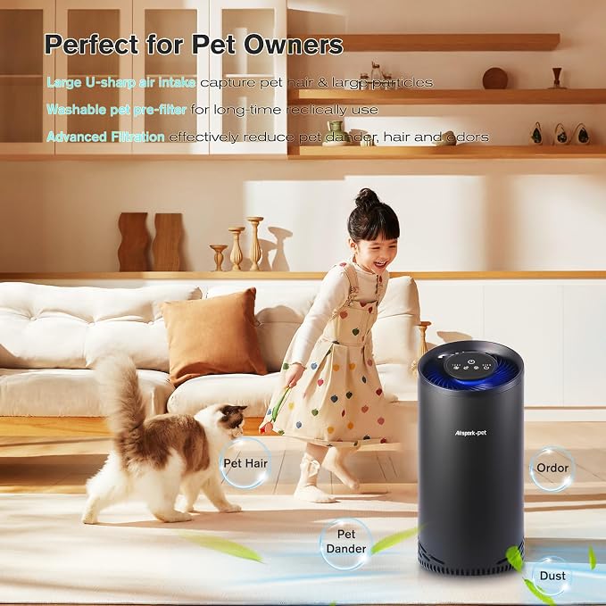 Pet Air Purifiers for Home Pets in Bedroom and Large room. Washable Pet - Image 5