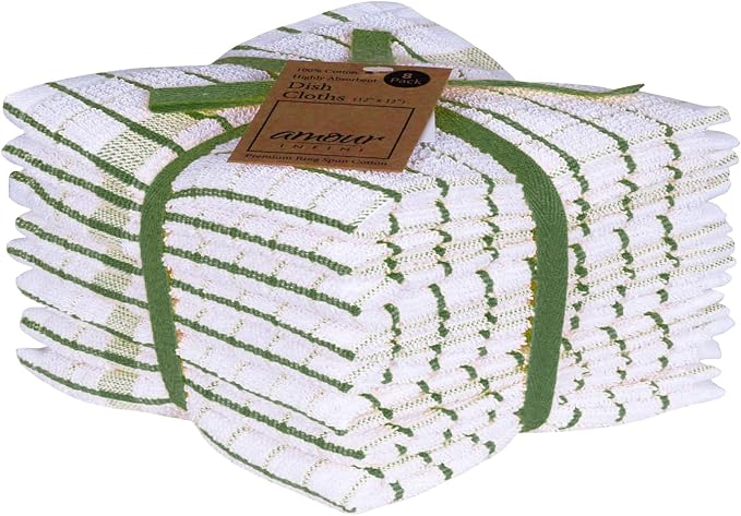 AMOUR INFINI Kitchen Dish Cloths Set of 8 by AmourInfini