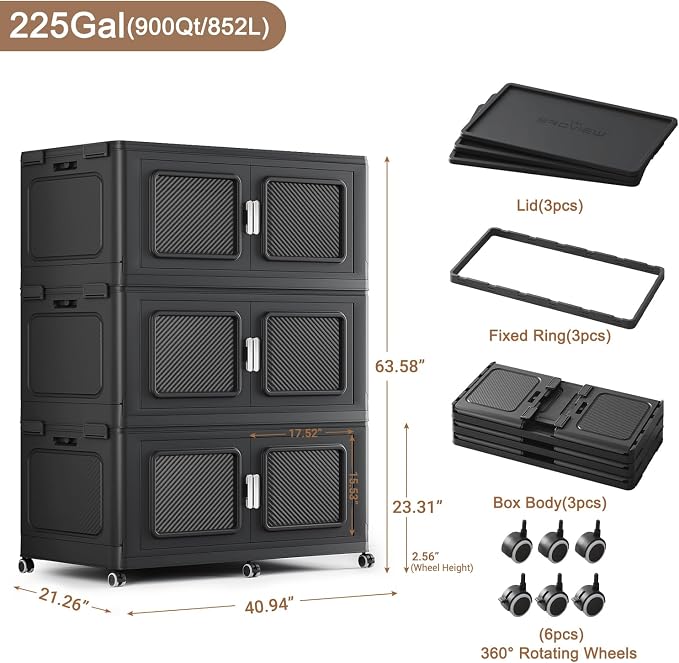 BROVIEW 900 Qt Stackable Storage Bin - Image 2