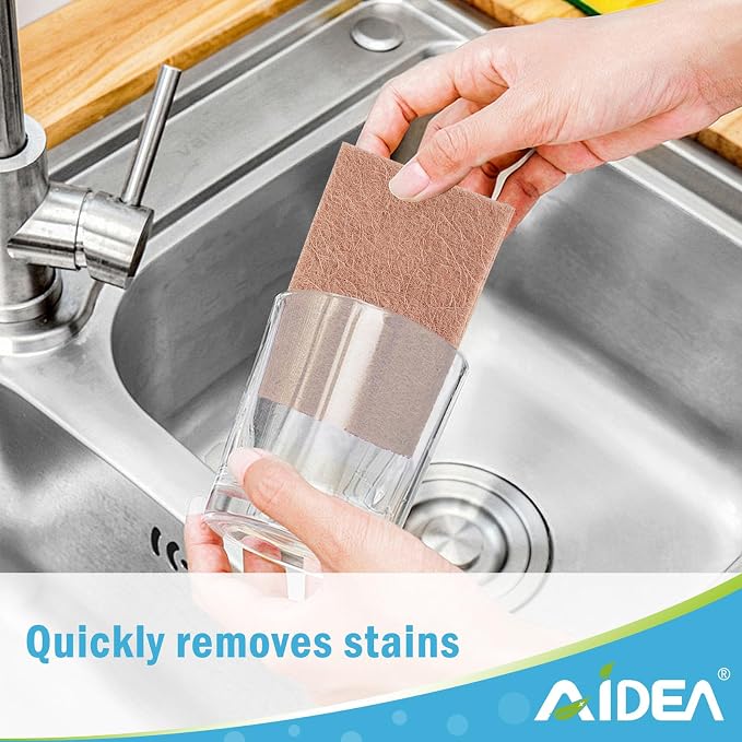 AIDEA Non-Scratch Natural Scouring Pads, Dish Scrubber Pads - Image 5