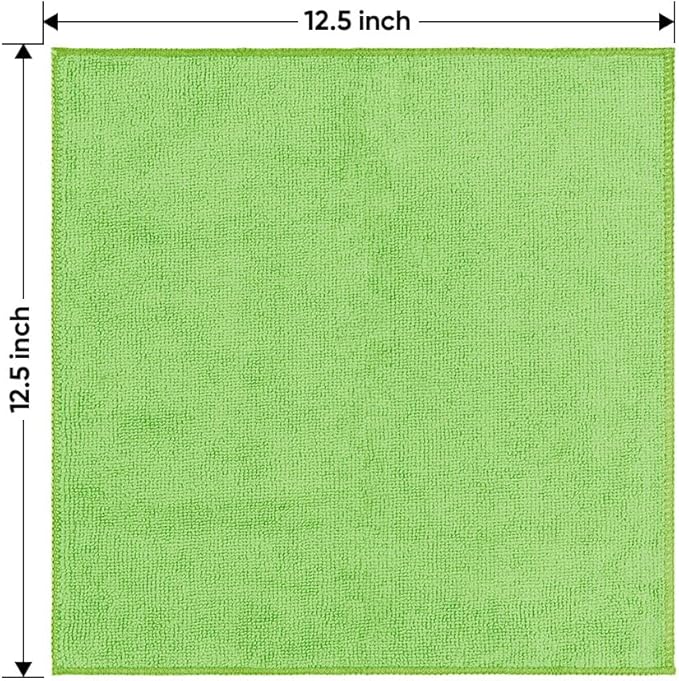 HOMEXCEL Green Microfiber Cleaning Cloth 12 Pack, 12.5 x 12.5 inch Microfiber - Image 7