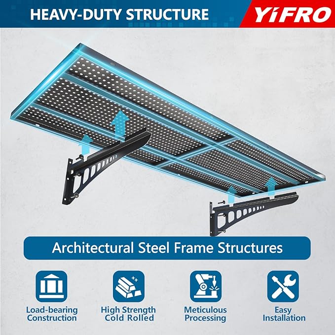 4-Pack 1.5x4ft Heavy Duty Garage Wall Shelving, 1000 lbs Load Capacity - Image 3
