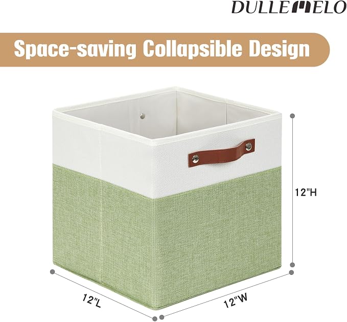 DULLEMELO Fabric Storage Cubes, 12x12 Storage Cube Bins - Image 3