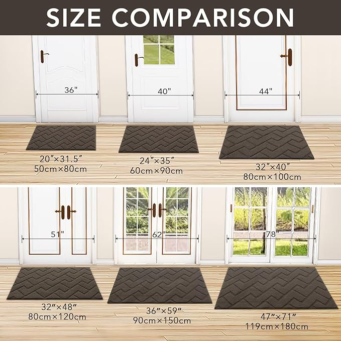 hicorfe Front Door Mat Outside Entrance, Stain and Fade Resistant, Non Slip - Image 5