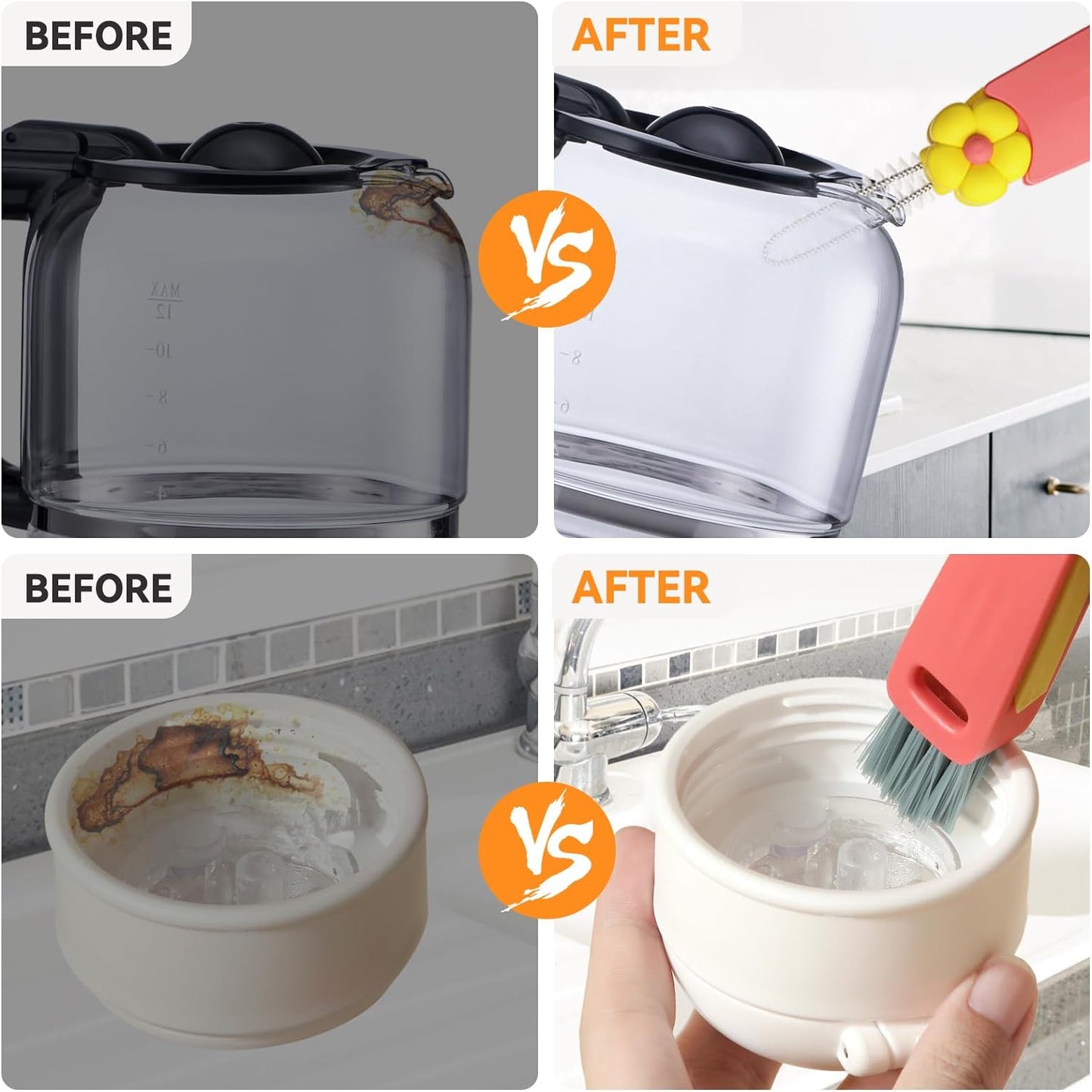 3 in 1 Cup Lid Gap Cleaning Brush Set, Multifunctional Bottle Cleaning Brush, Cup Lid Gap Cleaner, Home Kitchen Crevice Brush Tools(Multicolor)
