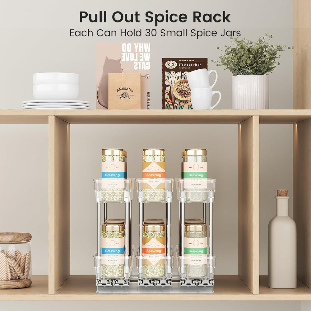 Mystozer Pull Out Spice Rack Organizer for Cabinet, Slide Out Spice Racks Org...