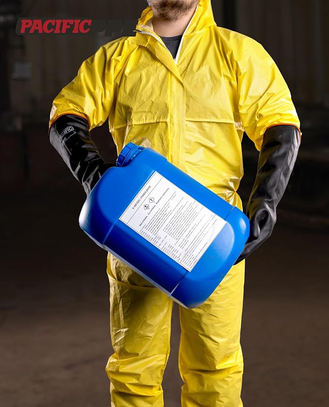 PACIFIC PPE Heavy Duty Latex Chemical Gloves, Strong Acid Resistance Rubber - Image 7