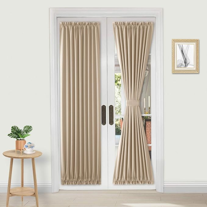 DWCN French Door Curtains – Rod Pocket Thermal Blackout Curtain by DWCN