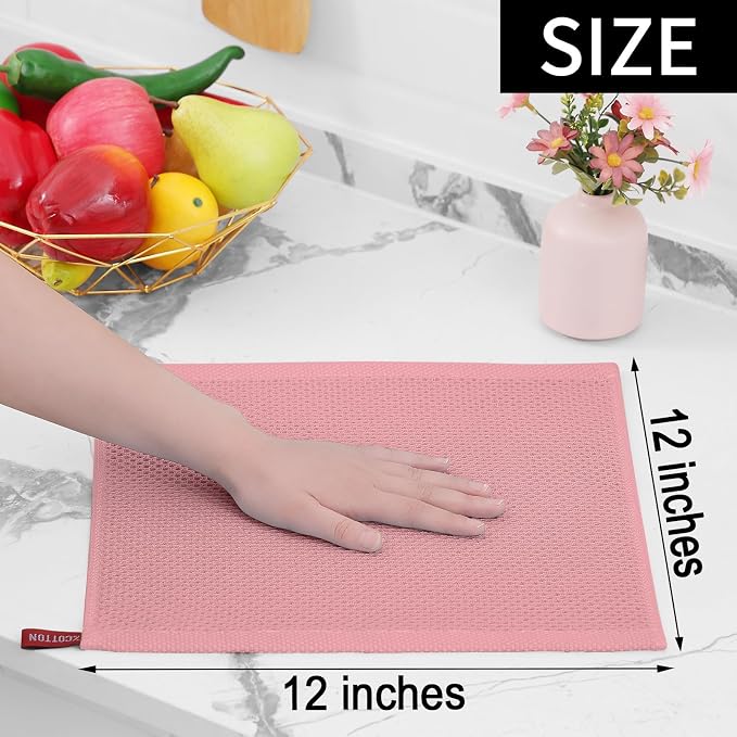 Homaxy 100% Cotton Waffle Weave Kitchen Dish Cloths, Ultra Soft Absorbent Quick - Image 5