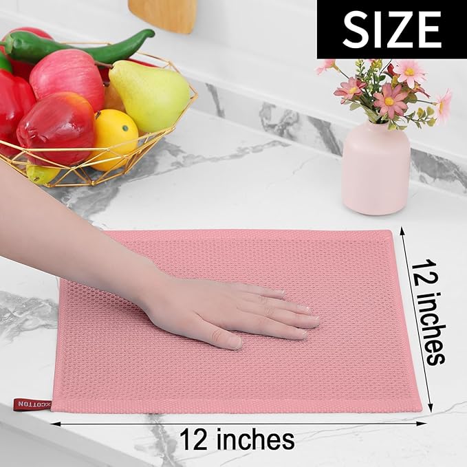 Homaxy 100% Cotton Waffle Weave Kitchen Dish Cloths, Ultra Soft Absorbent Quick - Image 5