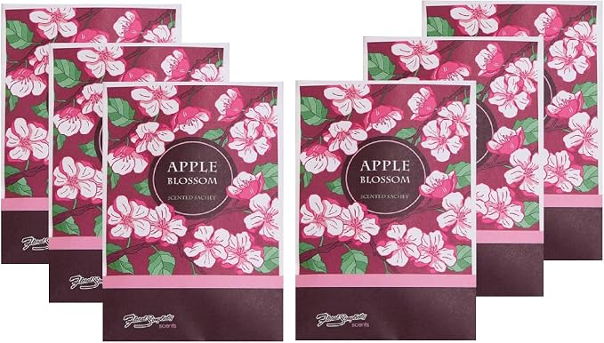 Floral Simplicity Apple Blossom Scented Sachets Pack of 6, Fall & Winter by FloralSimplicity