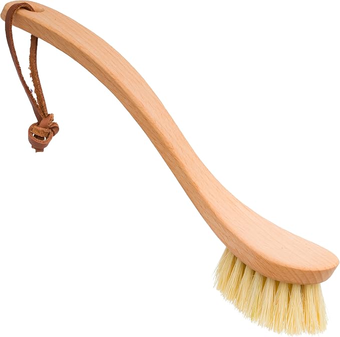 Redecker Curved Dish Brush, Strong Natural Tampico Fiber Bristles, Ergonomic by Redecker