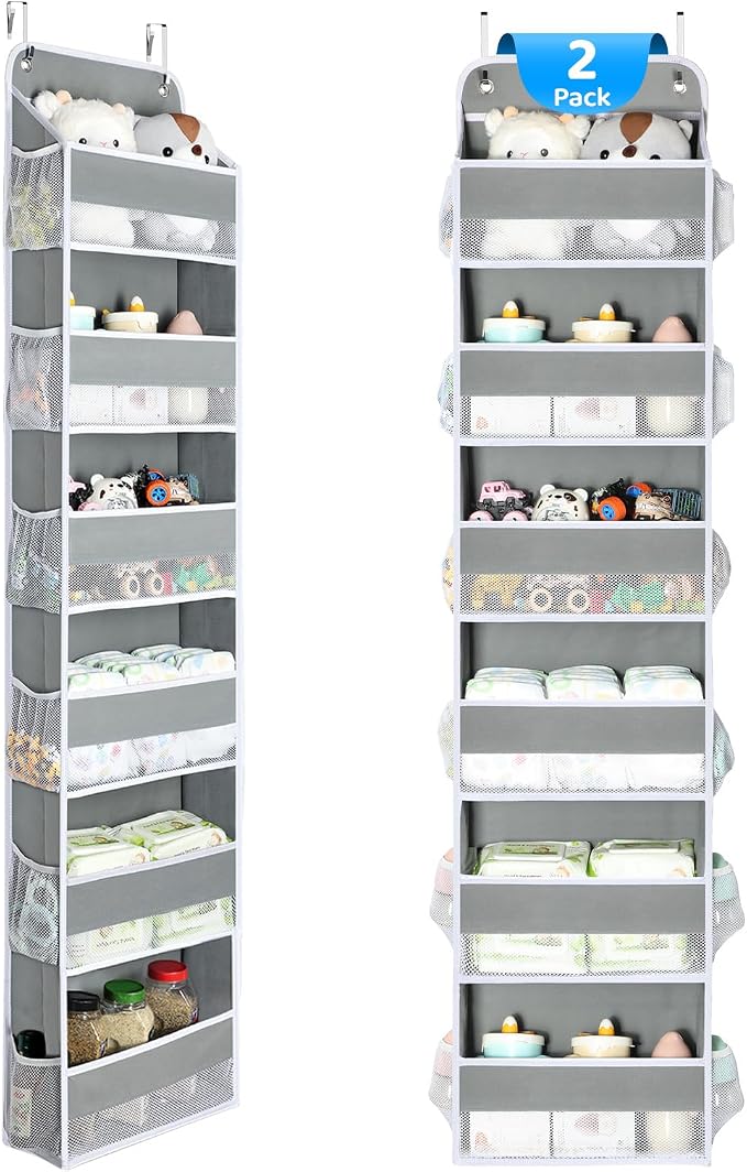 Yecaye 2 Pack Over The Door Organizer, 6-Tier Closet Door Hanging Organizer by Yecaye