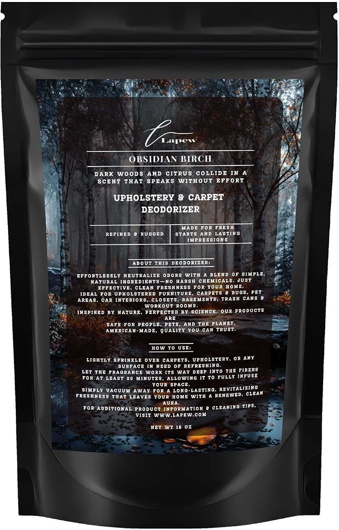Obsidian Birch Carpet Freshener Powder: Powerful Odor Eliminator by Lapew