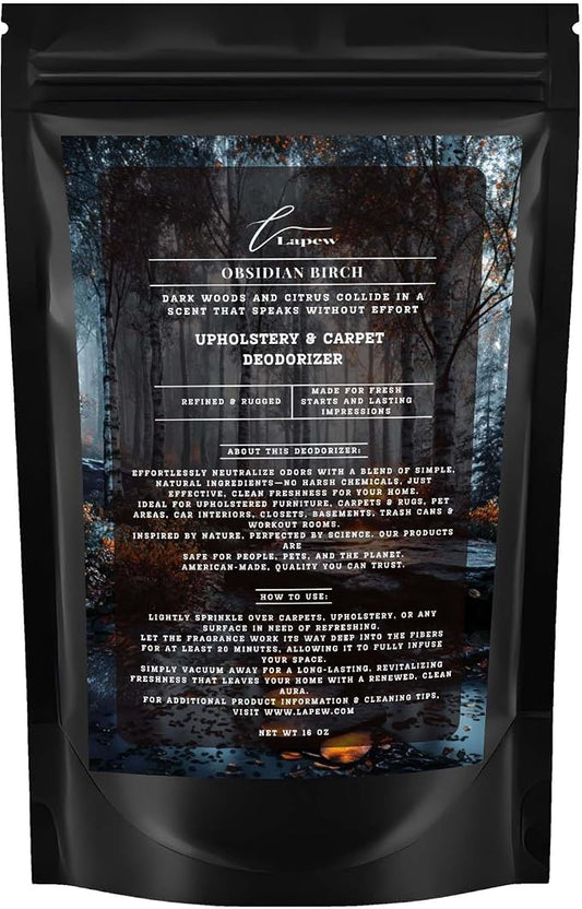 Obsidian Birch Carpet Freshener Powder: Powerful Odor Eliminator by Lapew