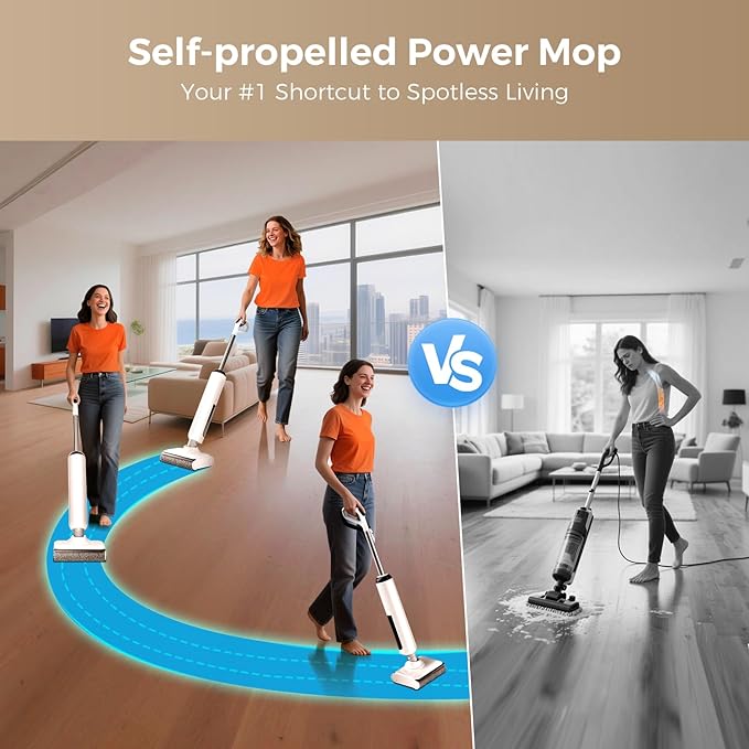 Wet Dry Vacuum Cleaner, 180°Lie-Flat Vacuum Mop All in One - Image 3