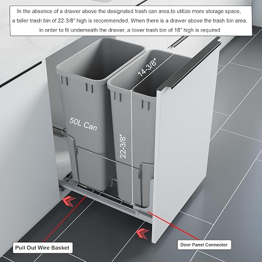 Dowell B18 Aluminum Base Wastebasket Pullout - Image 4