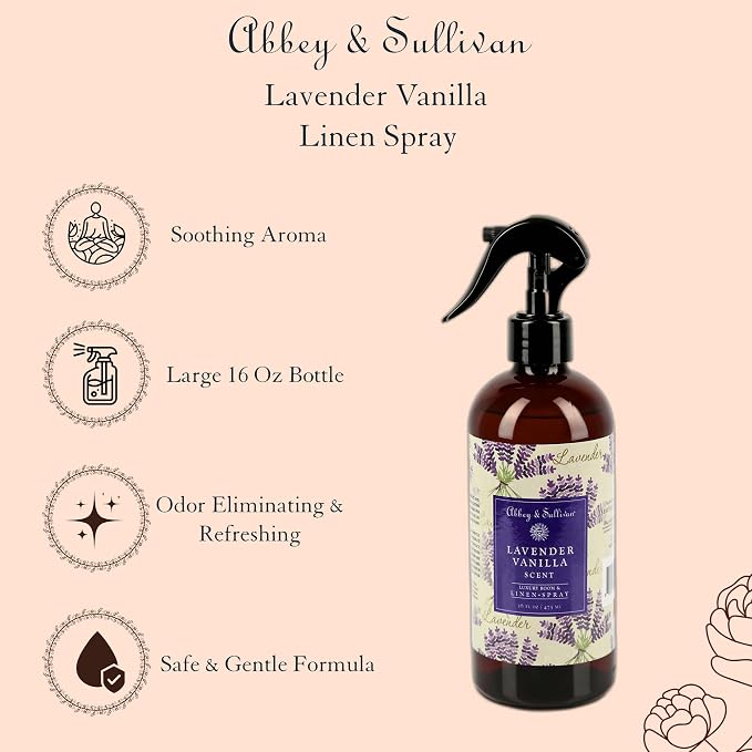 Abbey & Sullivan Odor Eliminating and Refreshing Linen and Room Spray, Lavender - Image 5