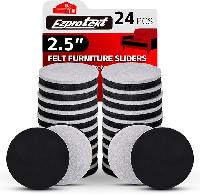 24 PCS 2.5" Felt Furniture Movers Sliders by VisittheEzprotekt