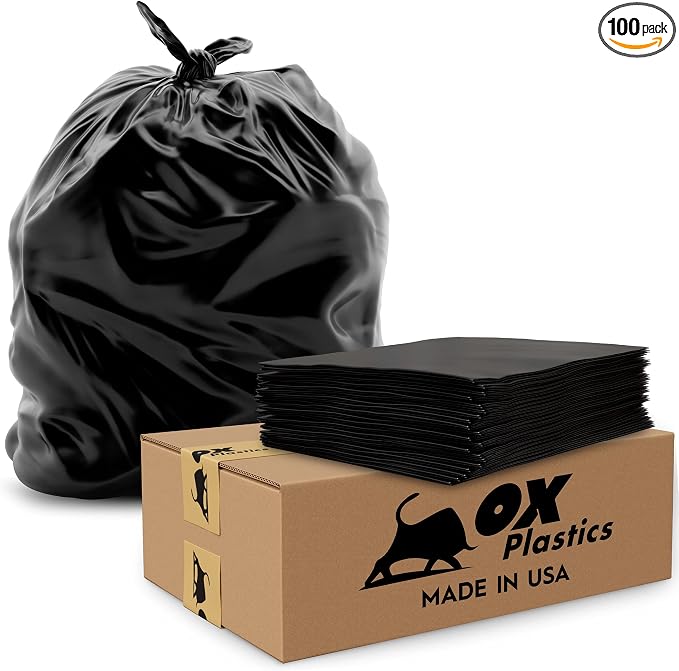 OX Plastics Black Trash Bags by OxPlastics