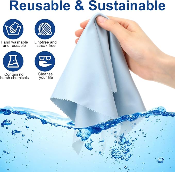Frienda 12 Pack Large Microfiber Glass Cleaning Cloths 12 x 12 Inch Oversized - Image 3