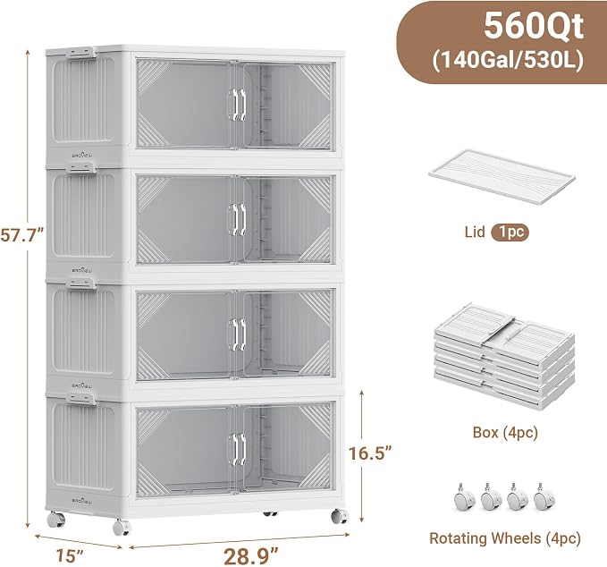 140Gal Plastic Stackable Storage Bins - Image 2