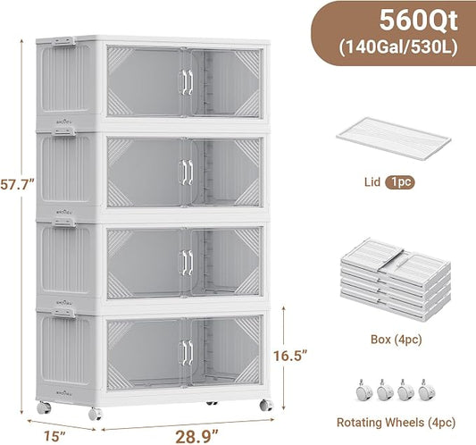 140Gal Plastic Stackable Storage Bins - Image 2