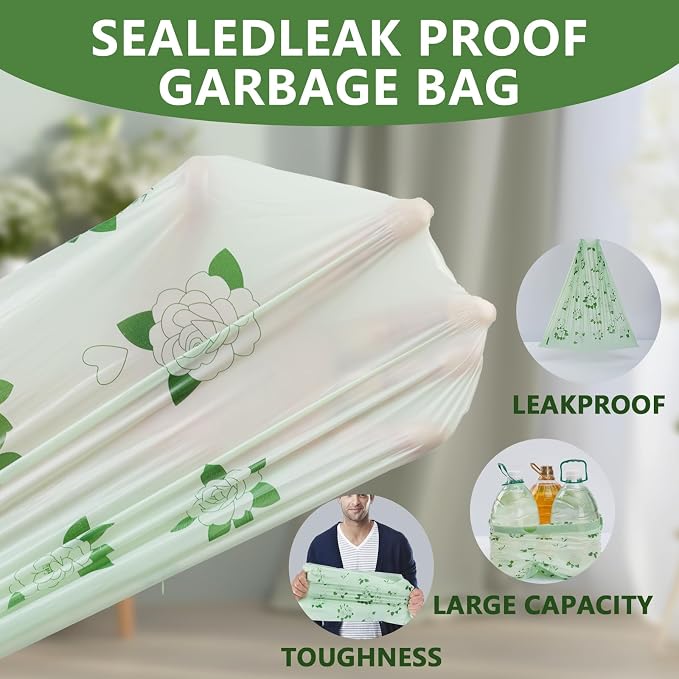 VOK 8 Gallon Trash Bags Drawstring, Medium Trash Bags - Image 5