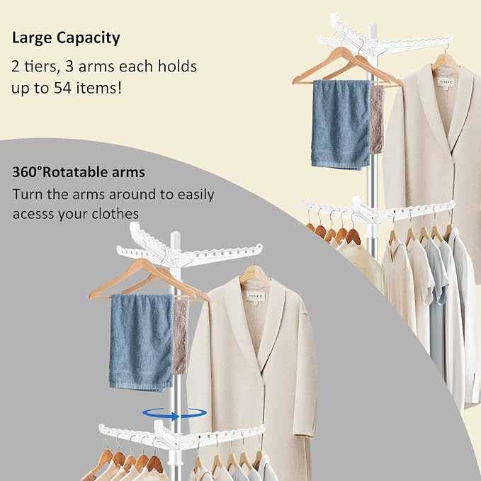 SUYU Clothes Drying Rack, Folding Clothes Drying Tree, 2 Layer - Image 4