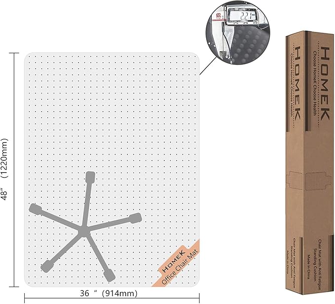 Office Chair Mat for Low Pile Carpet, 48” x 36” Transparent Office Desk Chair - Image 8