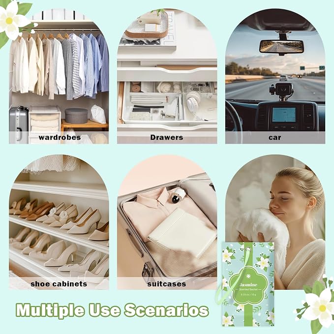 SCENTORINI Scented Sachets for Drawers and Closets, Jasmine Scent 14 Pack - Image 5