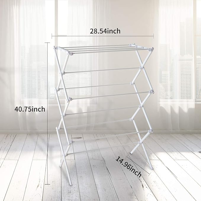 3 Tiers Foldable Clothes Drying Rack, Vertical Laundry Rack Portable and - Image 5