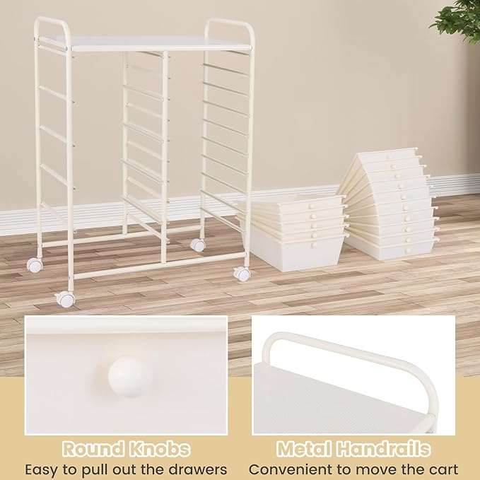 GOFLAME 15-Drawer Rolling Storage Cart, Utility Cart - Image 6