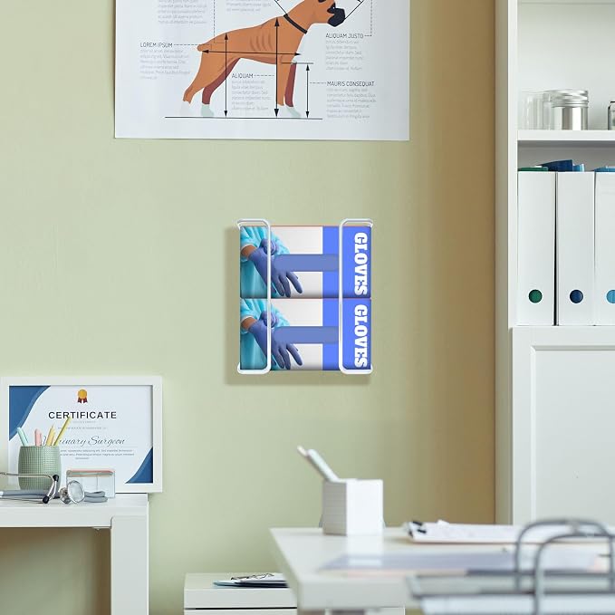 Disposable Glove and Facial Tissue Wire Rack, Wall Mount Design - Image 5