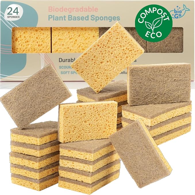bioGo 24 Pack Biodegradable Kitchen Sponges by ThebioGoNation
