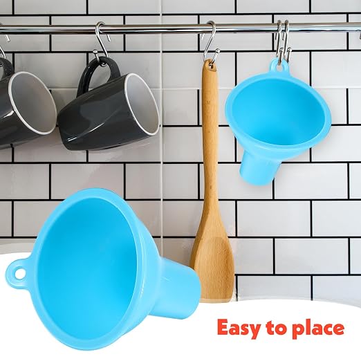 4Pcs Funnels for Kitchen Use Filling Bottles Silicone Funnel Wide Mouth Funnel - Image 6
