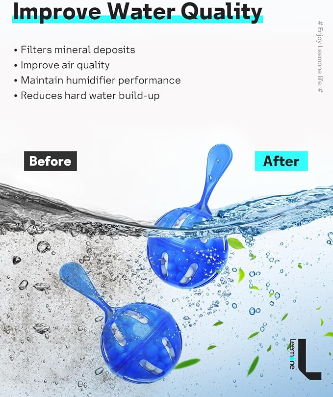 Leemone Humidifier Cleaner 6 Pack, Demineralization Cleaning Ball, Works in All - Image 4