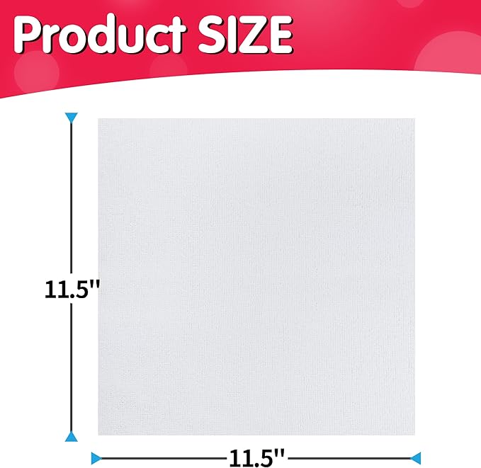 FIXSMITH White Microfiber Cleaning Cloth, 11.5"X11.5" Cleaning Rags - Image 2