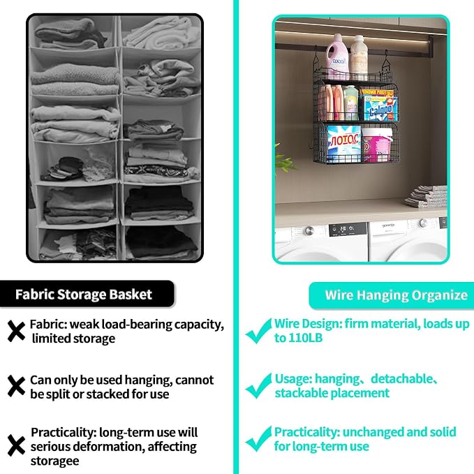 HapiRm Hanging Closet Organizer Storage - Image 7