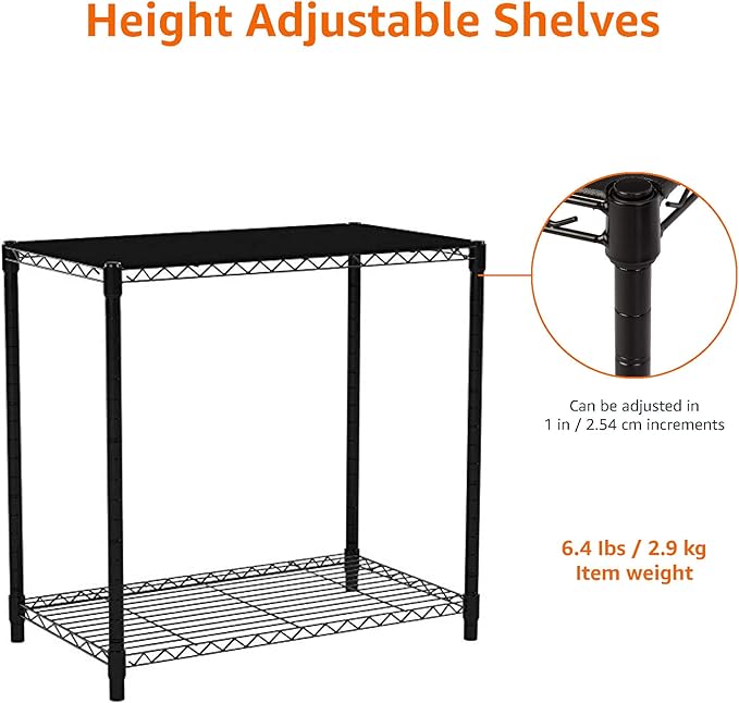 Amazon Basics 2-Shelf Stackable Storage, 13.3" D x 23.2" W x 22.2" H - Image 4