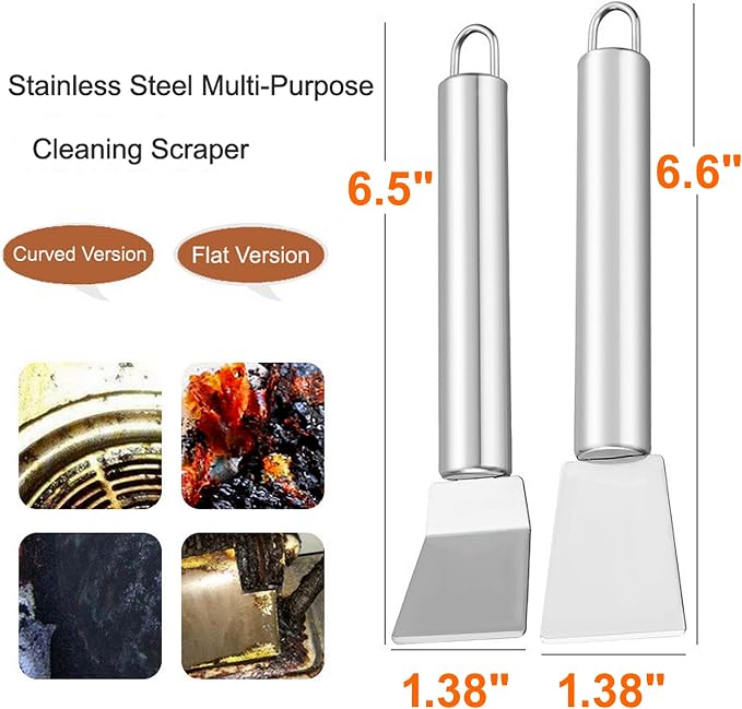 2 PCS Stainless Steel Scrapers – Multifunctional Scraper Cleaning Tool - Image 2