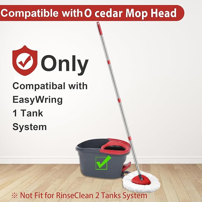 2 Spin Mop Head Replacement, 1 Base, 1 Mop Handle Combo Mops Set Compatible - Image 2